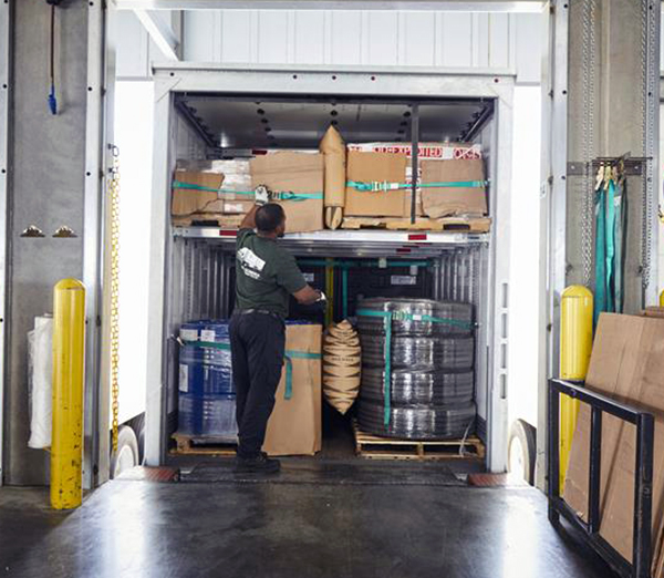 Dock Worker finishing loading trailer
